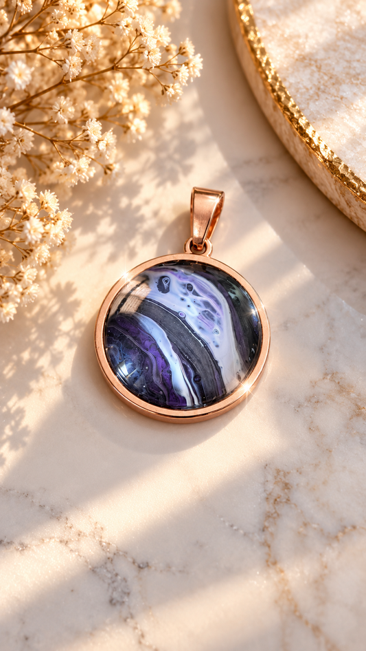 Pendant - Purple marble
